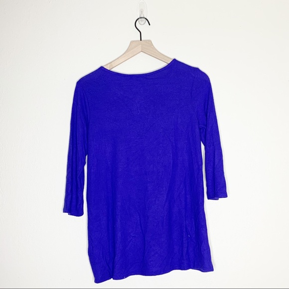 NWT Gibsonlook Blue Twist Front 3/4 Sleeve Top XS - Picture 3 of 8
